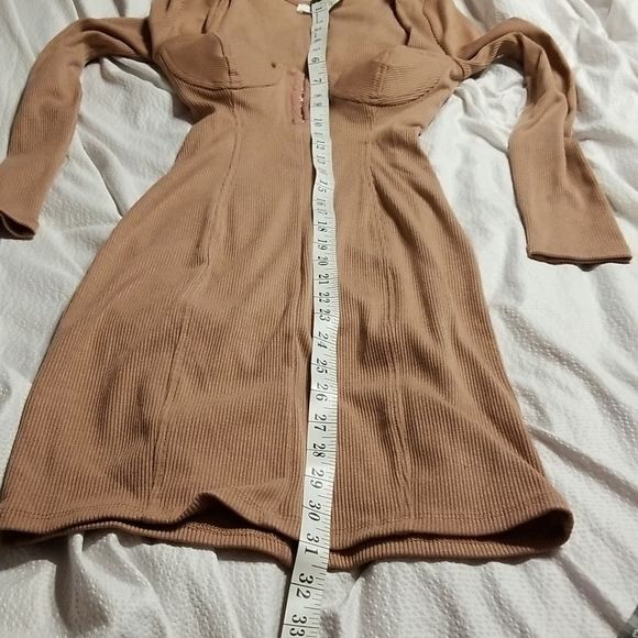 NWOT ASTR BODY CON RIBBED HOOK AND EYE FRONT BLUSH PINK LIGHTLY PADDED D… - Picture 11 of 12